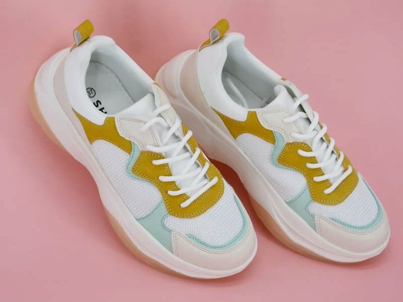 Color Block Chunky Sneakers For Women