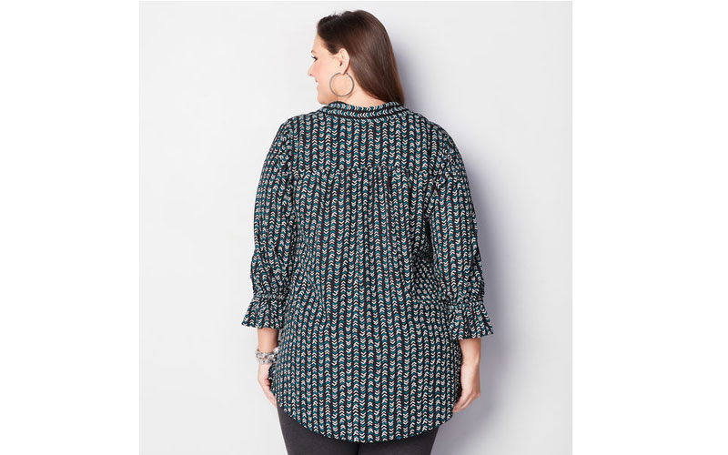 Arrow Flutter Sleeve Plus Size Tunic