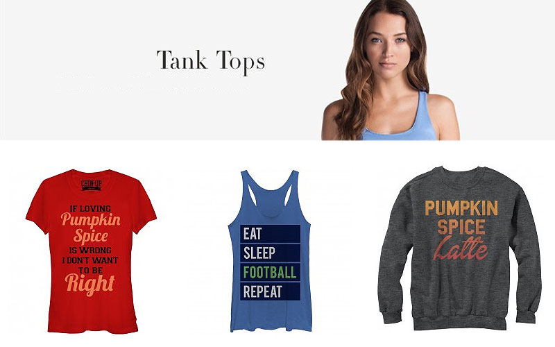 Fall Season Tank Tops & Tees As Low As $25.99