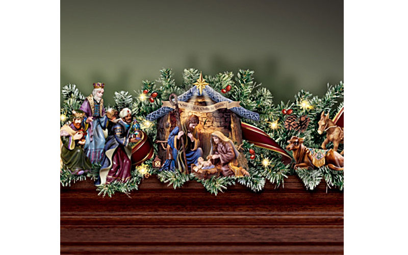 Thomas Kinkade Illuminated Nativity Story Garland