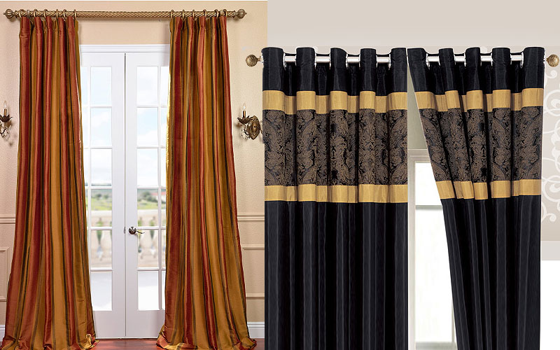 Up to 65% Off on Designer Silk Stripe Curtains