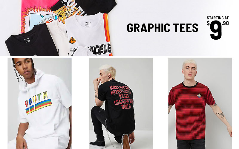 Men's Graphic Tees Starting at $9.90 Only