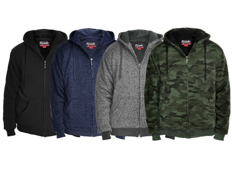 Men's Full-Zip Sherpa-Lined Hoodie Jacket