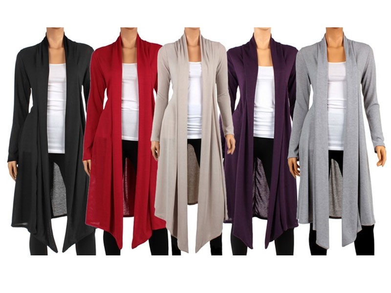 Women's Knee-Length Hacci Cardigan