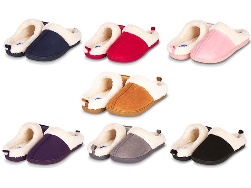 Women's Indoor Outdoor Fur Lined Clog Slippers with Memory Foam