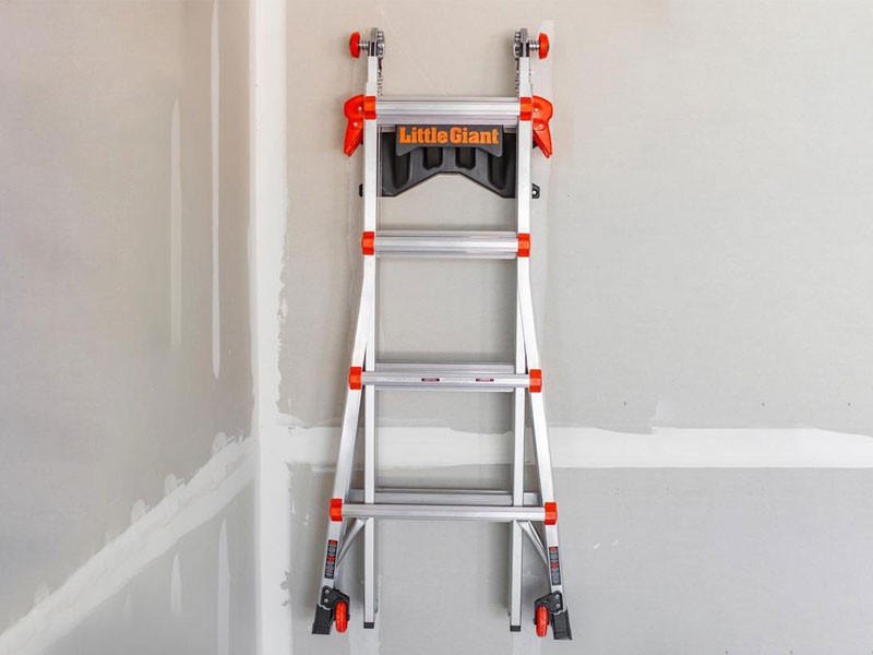 Ladder with Wall Rack