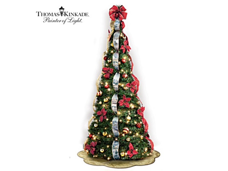 Thomas Kinkade 6' Pre-Lit Pull-Up Christmas Tree