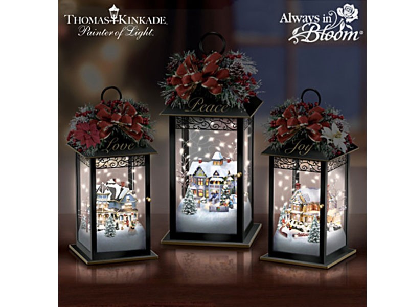 Thomas Kinkade Illuminated Holiday Centerpiece