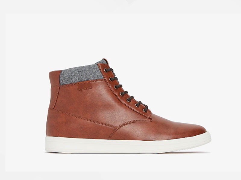 High Top Faux Leather Sneakers