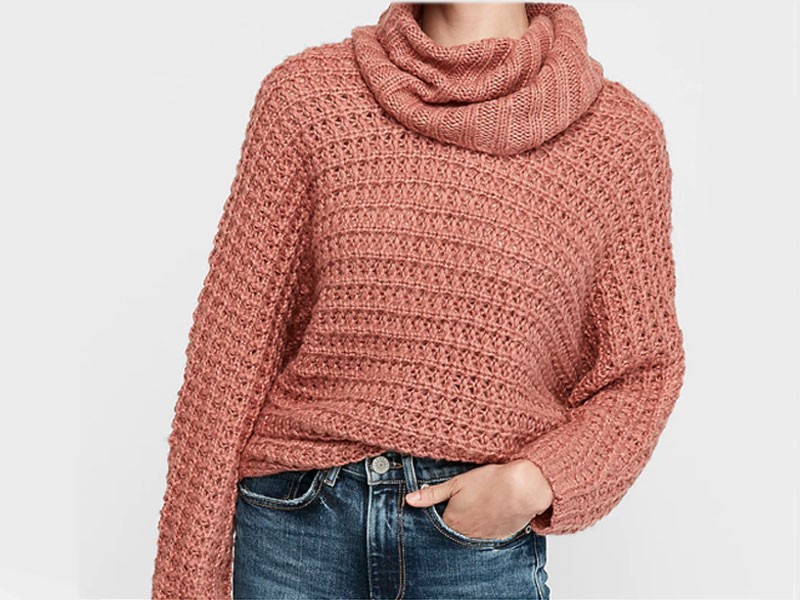 Oversized Cowl Neck Knit Dolman Sweater