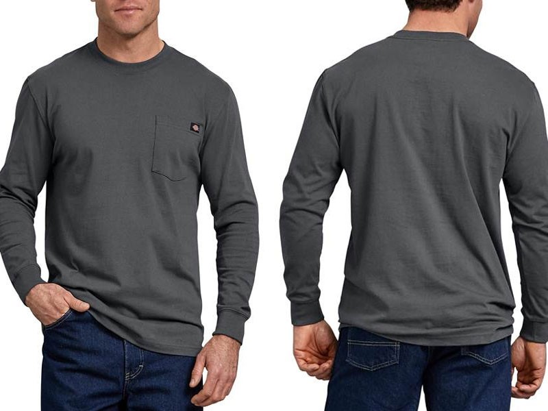 Men's Long Sleeve Heavyweight Pocket Crew