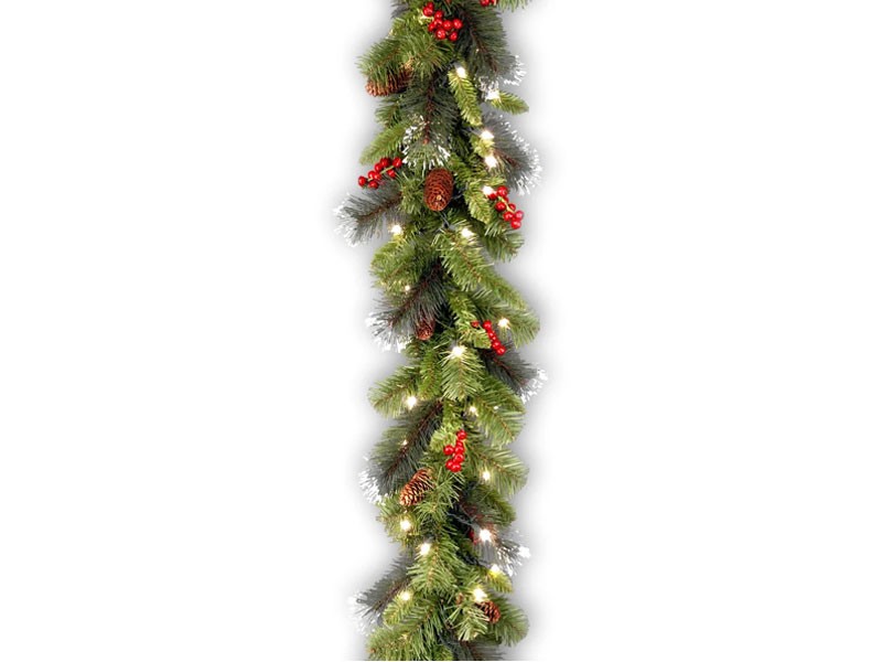 Pre-lit Crestwood 9-foot Spruce Garland