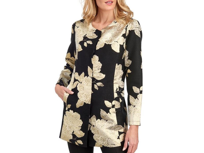 Floral Satin Jacquard Jacket