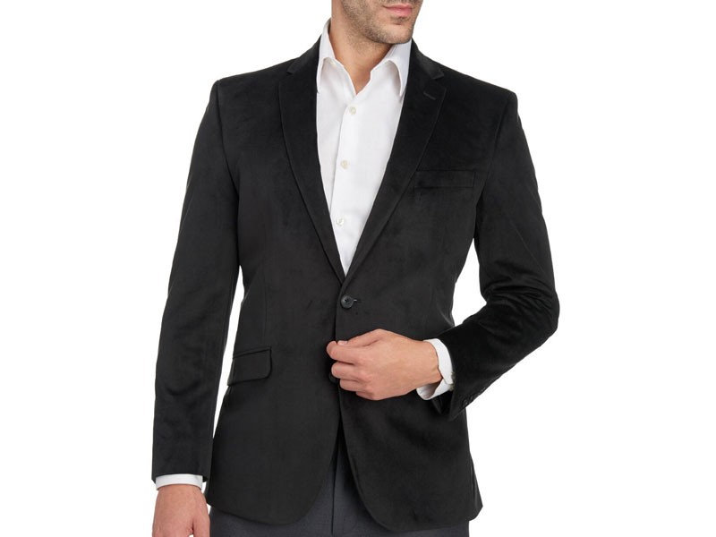 Modern Fit Velvet Two Button Sport Coat