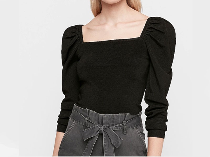Cropped Puff Sleeve Sweater