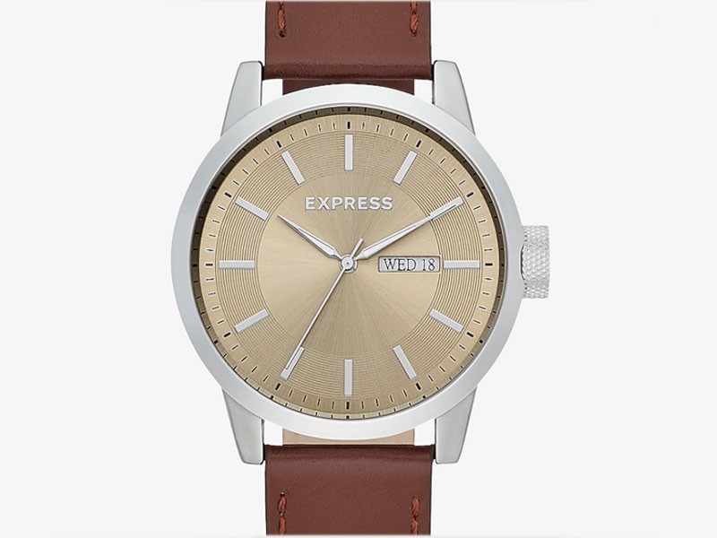 Empire Brown Leather Silver Multi-Function Watch