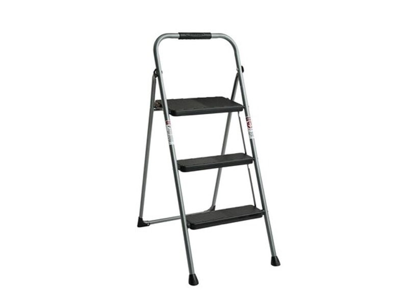 Werner 3-Step 225 lbs. Capacity Gray Steel Foldable Step Stoo