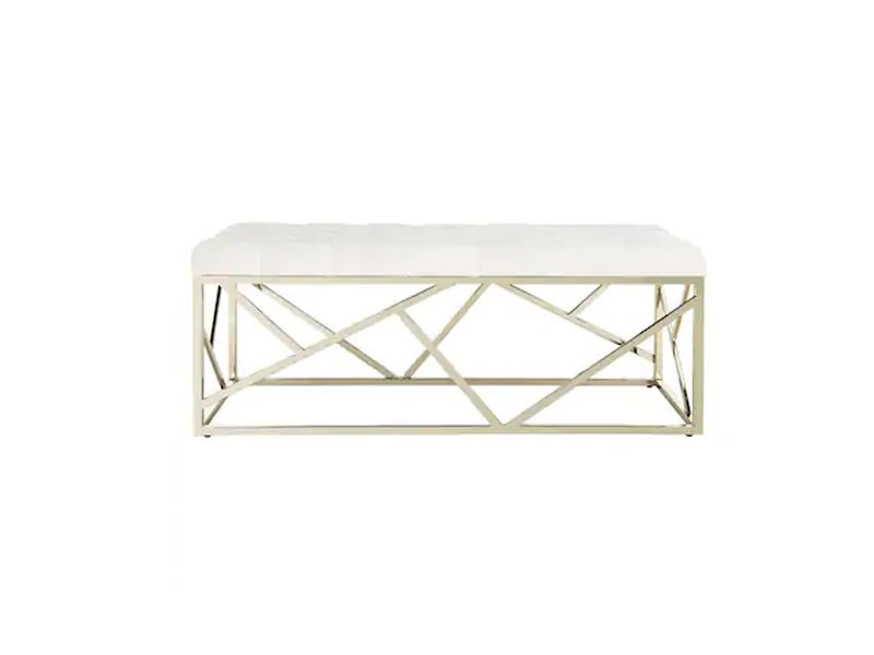 Safavieh Farah Modern Beige/Brass Accent Bench