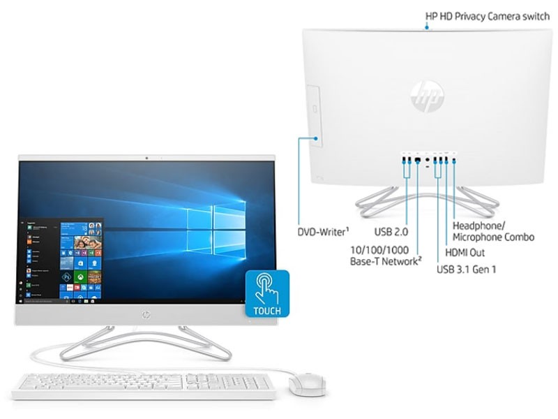 HP All-in-One 24-f0016 All In One Desktop Computer, 8th Generation Intel® Core