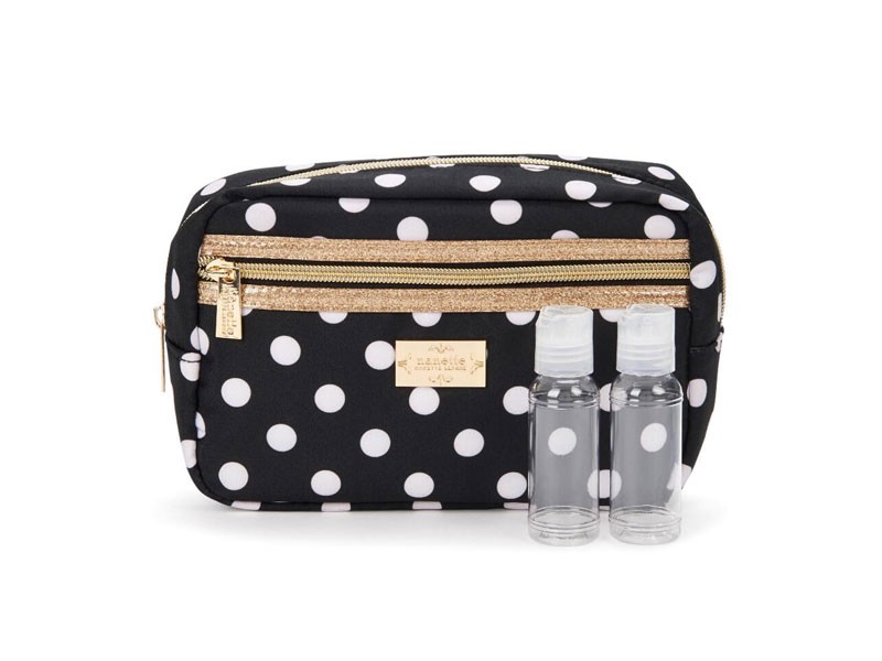NANETTE LEPORE Polka Dot Cosmetic Bag with Travel Bottles