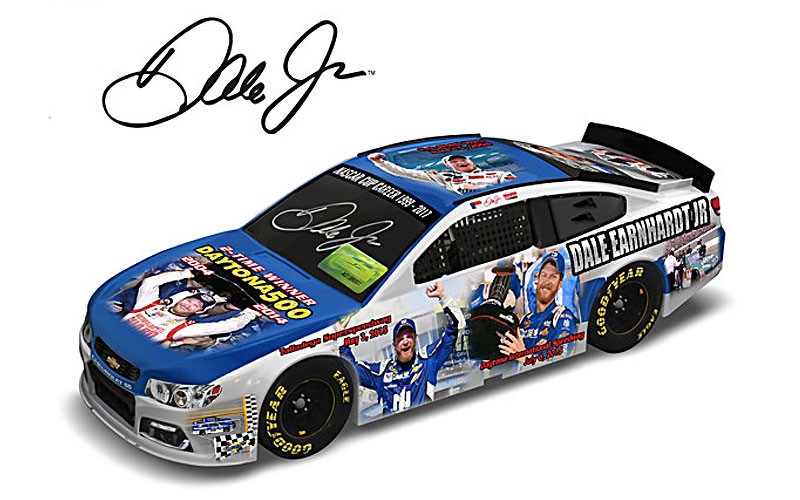 1:18-Scale Dale Jr. Autographed Collage Car Sculpture