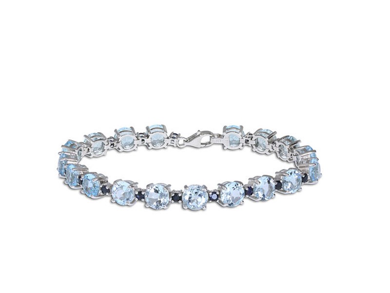Blue Topaz Sky Sapphire Bracelet Silver Length