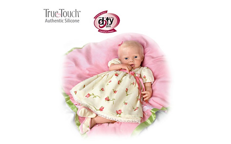 Lily Rose Silicone Baby Doll With 7-Piece Layette Set