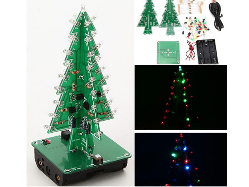 DIY Christmas Tree LED Flash Kit 3D Electronic Learning Kit