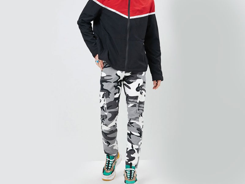 Camo Print Straight-Leg Pants