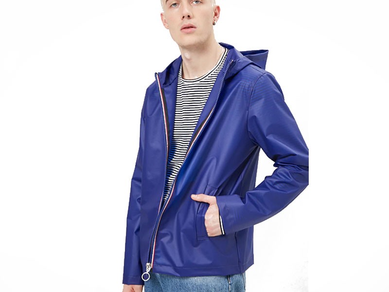 Hooded Zip-Front Raincoat