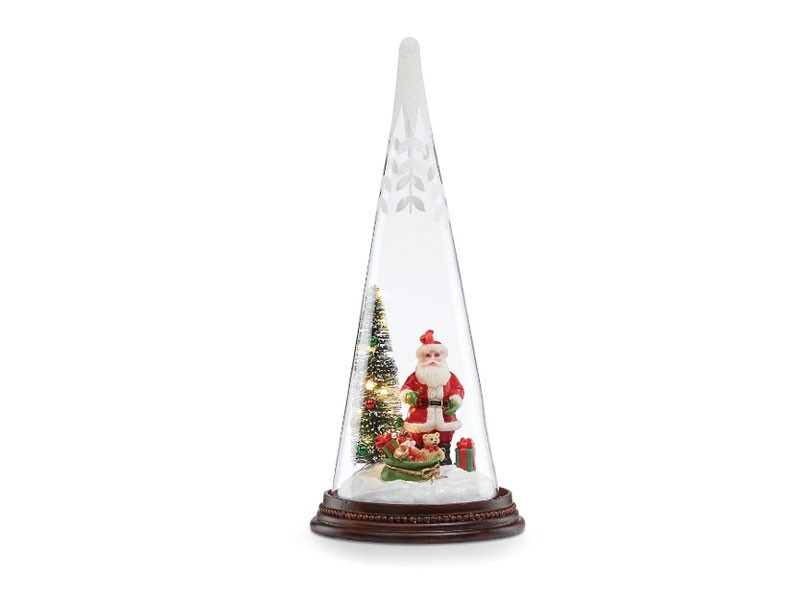 Light-Up Santa's Delivery Glass Tree