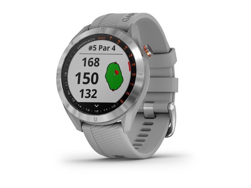 Garmin Approach S40 Golf Watch Stainless Steel / Powder Gray Band Smart Watch