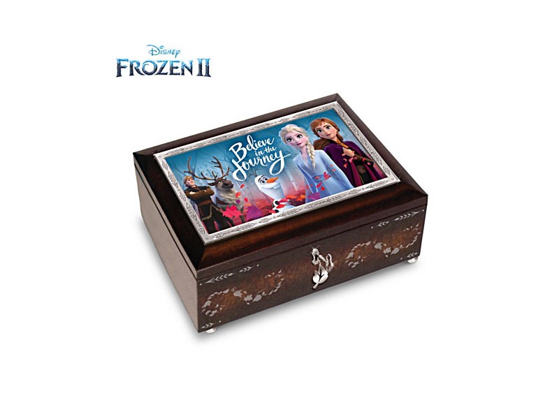 Disney FROZEN 2 Mahogany Finished Heirloom Music Box
