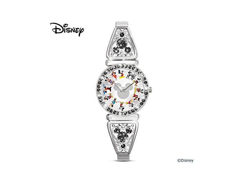 Mickey Mouse Through The Years Rotating Watch With Crystals
