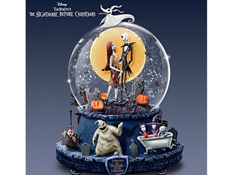 Nightmare Before Christmas Rotating Musical Glitter Globe