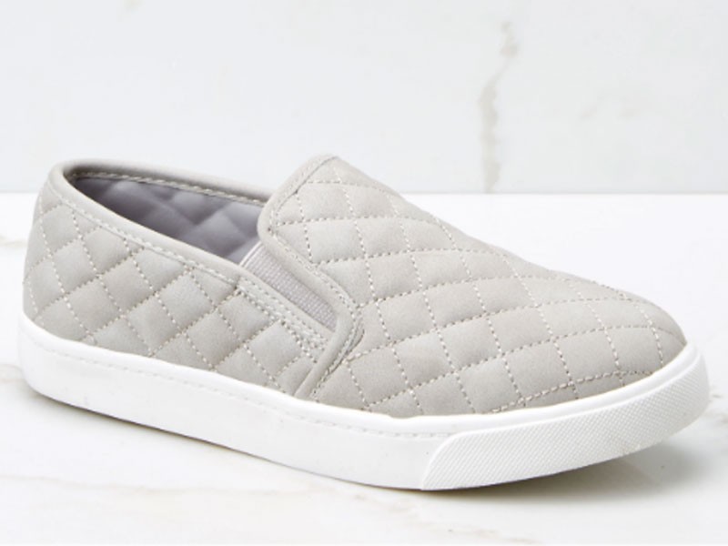Passing Expectations Light Grey Slip On Sneakers
