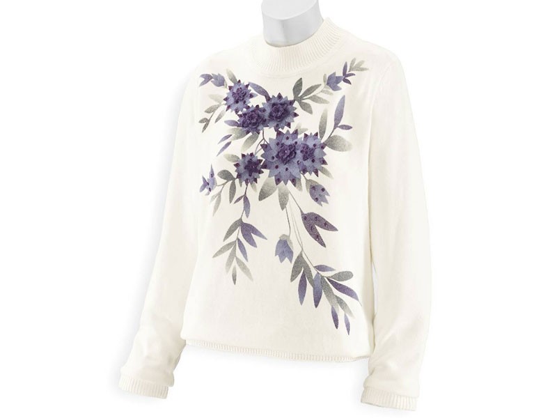 Embellished Floral Elegance Sweater