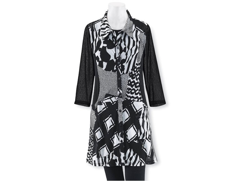 Animal & Geo Print Mesh Tunic