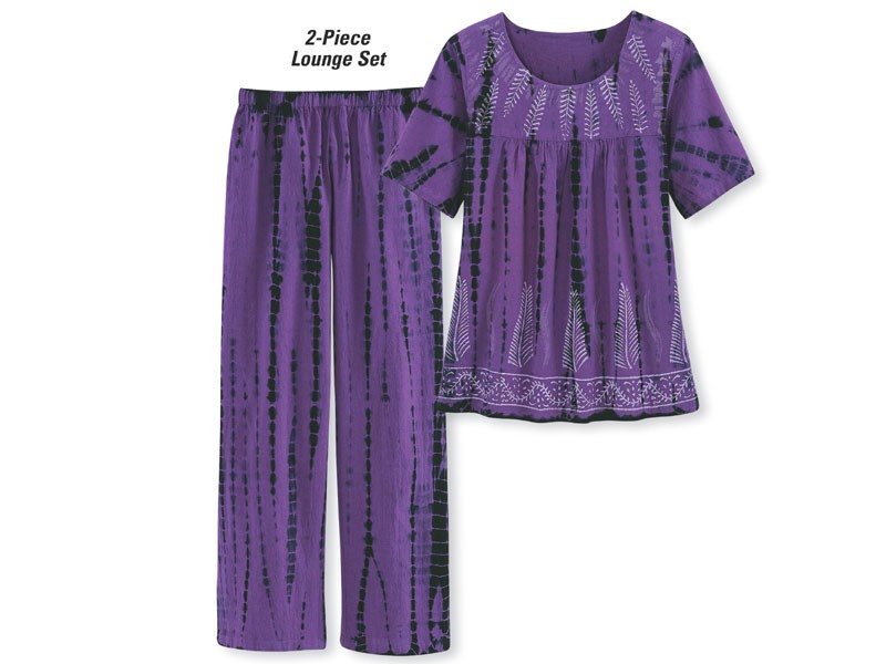 Ferns Tie-Dye Top & Pants Lounge Set