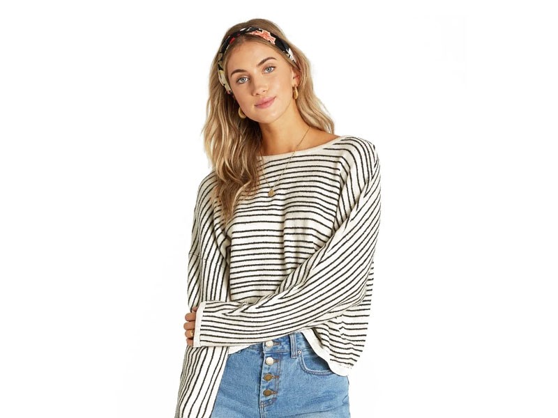 Billabong To The Limits Striped Sweater for Women in White Cap
