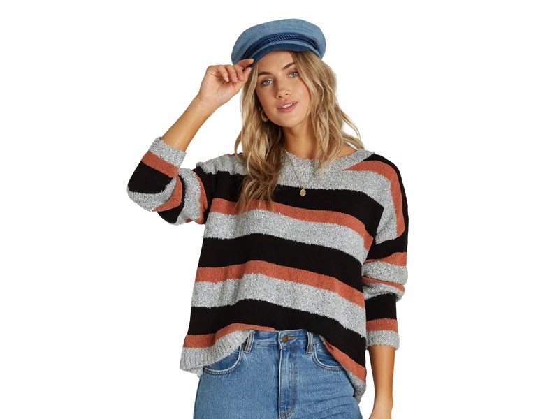 Billabong Bold Moves Striped Sweater for Women in Cacao