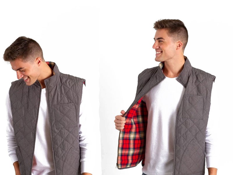 Weatherproof Vintage Quilted Flannel Lined Vest for Men