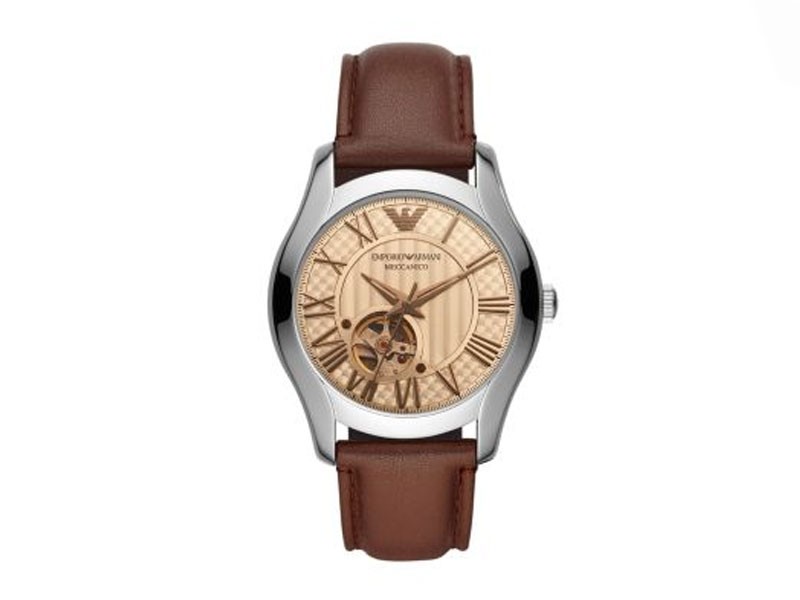 Men's Emporio Armani Automatic Brown Leather Watch