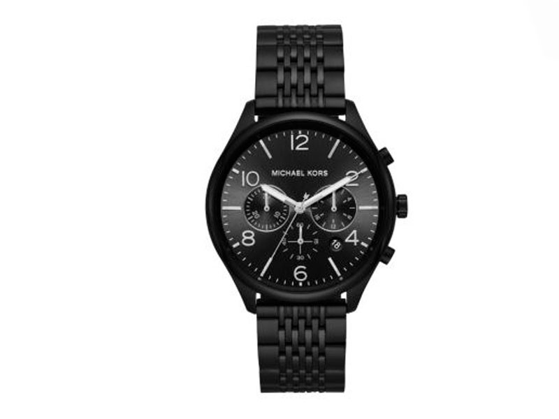 Michael Kors Men's Merrick Chronograph Black Stainless Steel Watch