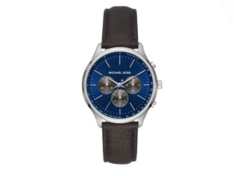 Michael Kors Men's Sutter Chronograph Black Leather Watch