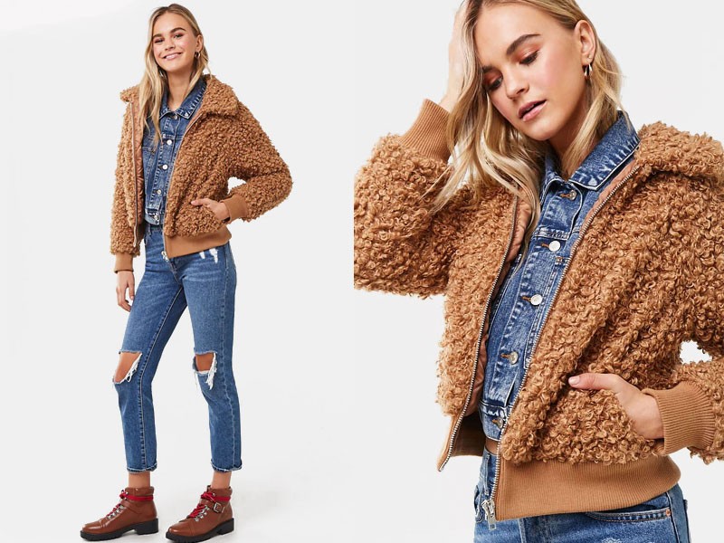 Boucle Knit Teddy Jacket