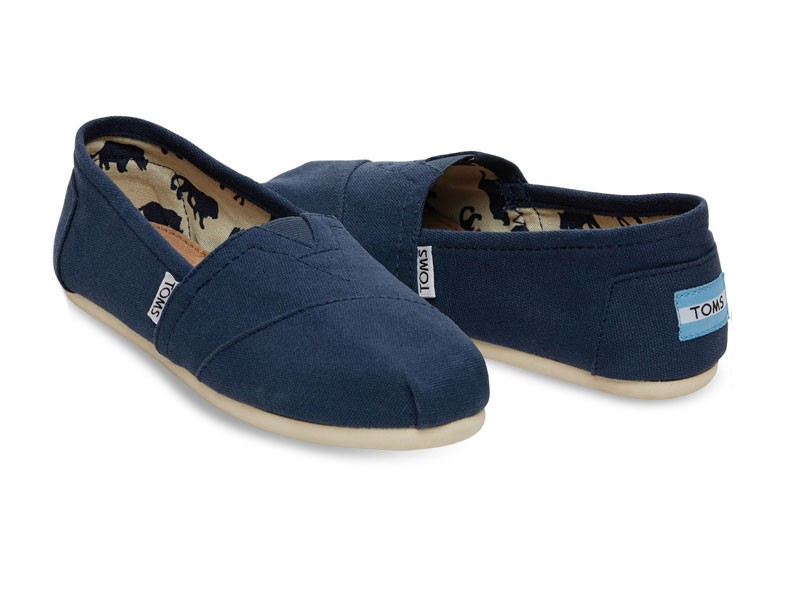 TOMS Ladies Slip On Classic Alpargata Navy Canvas