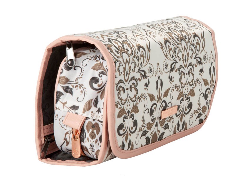 Adrienne Vittadini Damask Scroll Print Hanging Cosmetic Bag