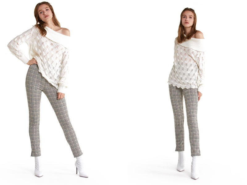 Houndstooth skinny trousers