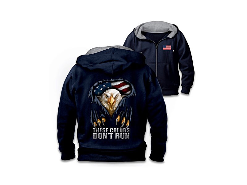 These Colors Don't Run Men's Patriotic Hooded Jacket